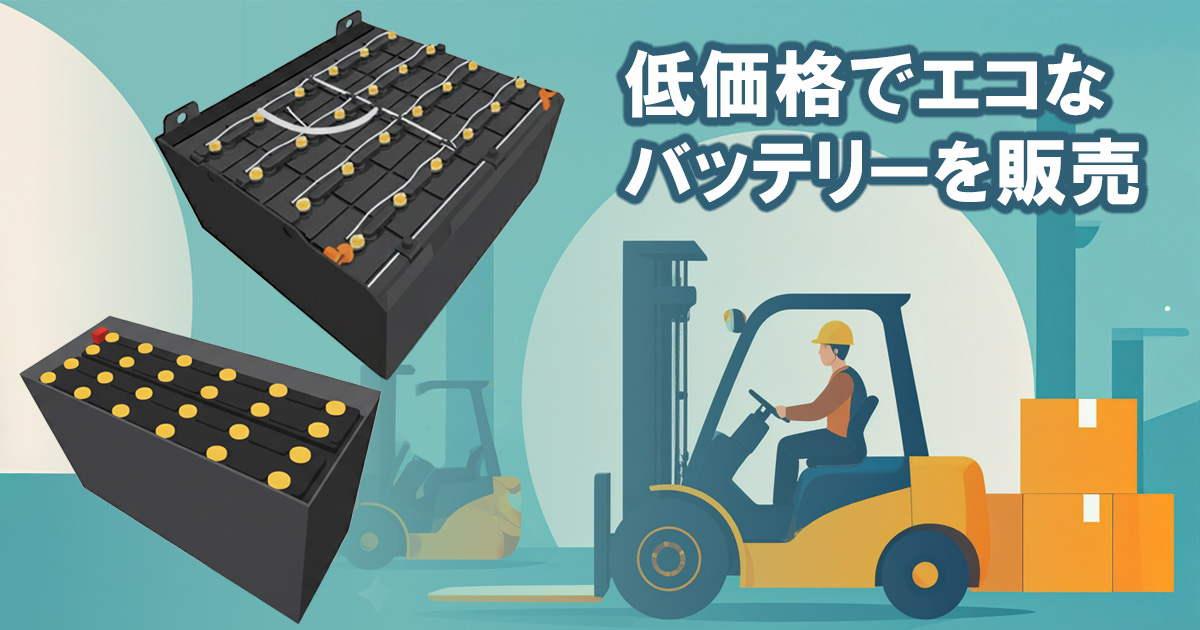 低価格でエコなフォークリフト用リフレッシュバッテリーを販売